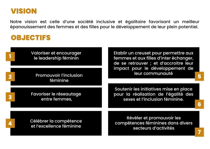 Page de présentation du Prix Agodjié, avec la vision et les objectifs en blocs numérotés
