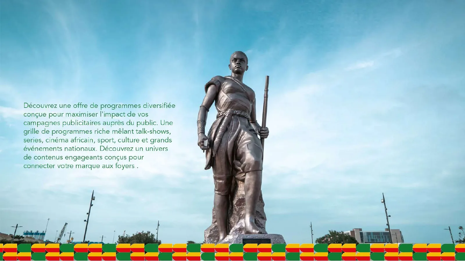 Page d'introduction avec la statue de l'Amazone