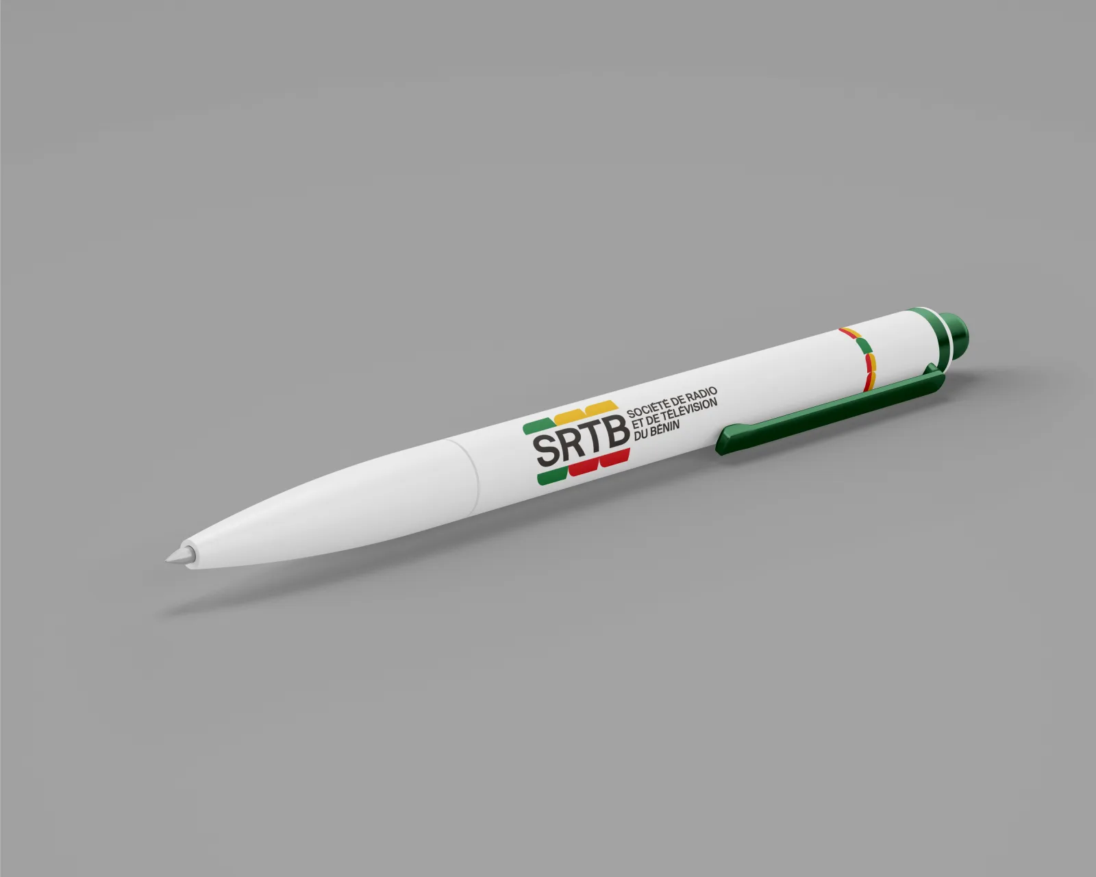 Stylo au logo de la SRTB