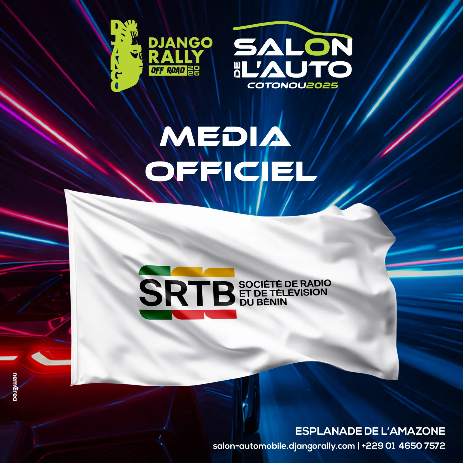 Visuel annonçant la SRTB comme média officiel du salon