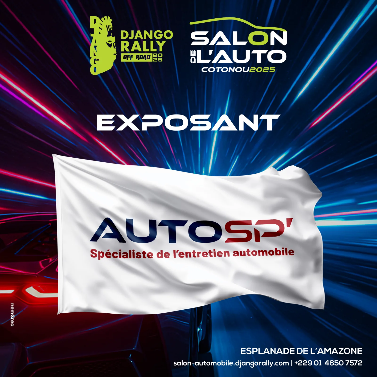Visuel annonçant AUTOSP' parmi les exposants